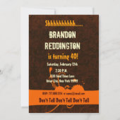 SUPPLISE 40th誕生日ブラウンアイボリーオレンジC731 招待状 (裏面)