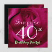 SUPPLISE 40th Barthday Red Rose E004 招待状 (正面/裏面)