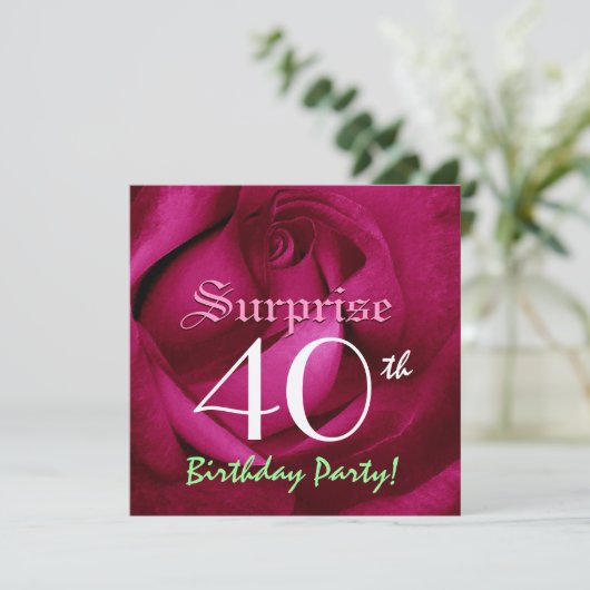 SUPPLISE 40th Barthday Red Rose E004 招待状 (スタンド正面)