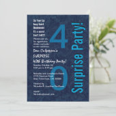 SUPPLISE 40th Birthday モダン Blue Z523 招待状 (スタンド正面)