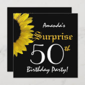 SUPPLISE 50歳誕生パーティー黄ひまわりG301 招待状 (正面/裏面)