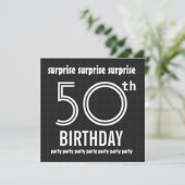 SUPPLISE 50歳誕生日パーティ白黒W1436 招待状 (スタンド正面)