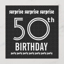SUPPLISE 50歳誕生日パーティ白黒W1436 招待状