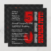 SUPPLISE 50th誕生日（黒） W587 招待状 (正面/裏面)