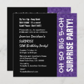 SUPPLISE 50th Year Purple Q002(50年目の誕生日パモダンープルQ002 招待状 (正面/裏面)