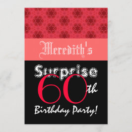 SUPPLISE 60th誕生日レッド&ブラックスターズL001 招待状