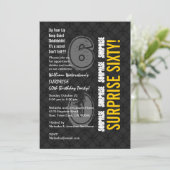 SUPPLISE 60th モダン誕生日木炭金ゴールドW206 招待状 (スタンド正面)