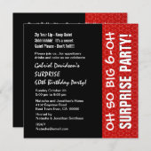 SUPPLISE 60th Year Red Stars Q004(サプライズ60年誕生日レッドスタ 招待状 (正面/裏面)