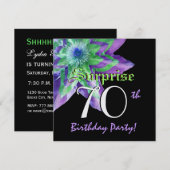 SUPPLISE 70歳誕生パーティカラフルーW072花 招待状 (正面/裏面)