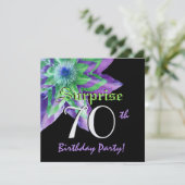 SUPPLISE 70歳誕生パーティカラフルーW072花 招待状 (スタンド正面)