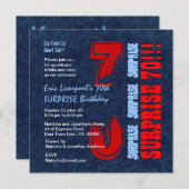 SUPPLISE 70誕生日赤白青C653 招待状 (正面/裏面)