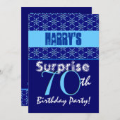 SUPPLISE 70th誕生日ブルースターズW1430 招待状 (正面/裏面)