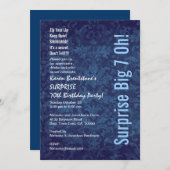 SUPPLISE 70th誕生日ブルーダマスクホワイトW1467 招待状 (正面/裏面)