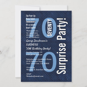 SUPPLISE 70th誕生日ブルーR604モダン(SUPPLISE 70th Blue R604 招待状