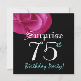 SUPPLISE 75歳の誕生パーティー、明るいピンクのバラ 招待状