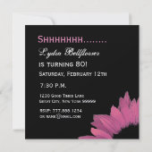 SUPPLISE 80歳の誕生パーティーピンクヒマワリ 招待状 (裏面)