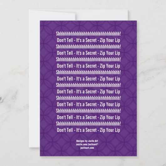 SUPPLISE 80誕生日紫青F218 招待状 (裏面)