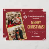 Support 感謝してい Photo Christmas数々の Card用 招待状 (正面/裏面)