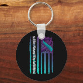 Support American Flag Ribbon Suicide Awareness For キーホルダー (正面)