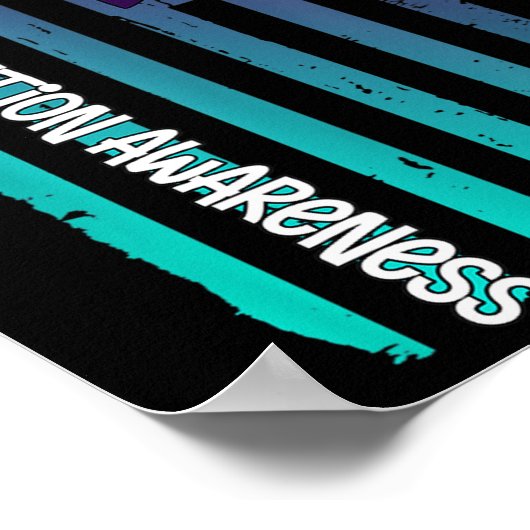 Support American Flag Ribbon Suicide Awareness For ポスター (角)