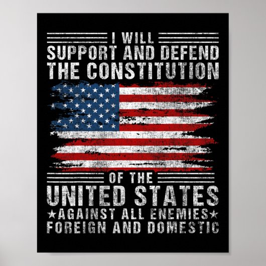 Support And Defend The Constitution - Us Flag 4th  ポスター (正面)