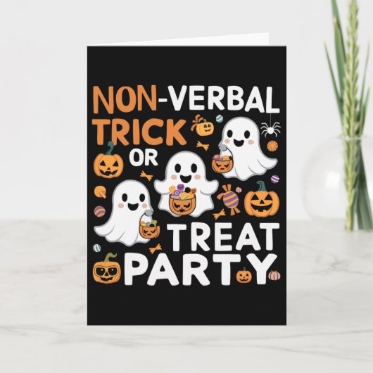 Support Autism Halloween Spooky Autistic Trick Or  カード (正面)