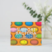 SUPPORT BACTERIA 面白い科学の名言 ポストカード (スタンド正面)