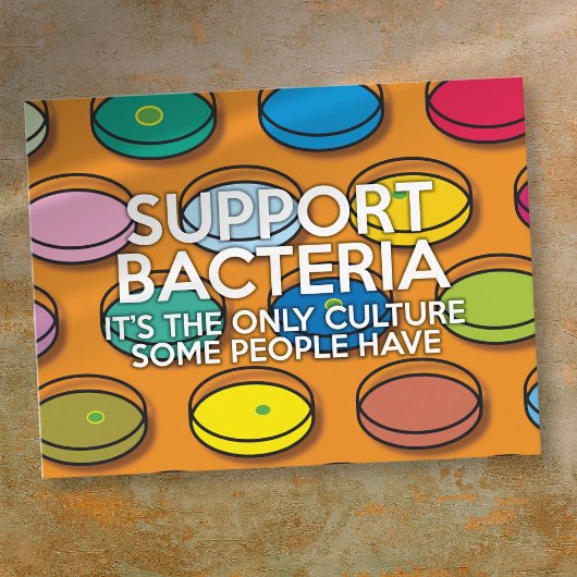 SUPPORT BACTERIA 面白い科学の名言 ポストカード