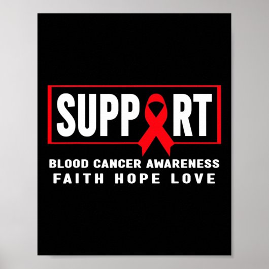 Support Blood Cancer - Red Ribbon Blood Cancer Awa ポスター (正面)