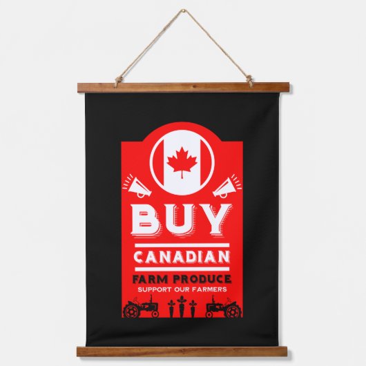 Support Canadian Farmers 吊り下げ型タペストリー (正面)