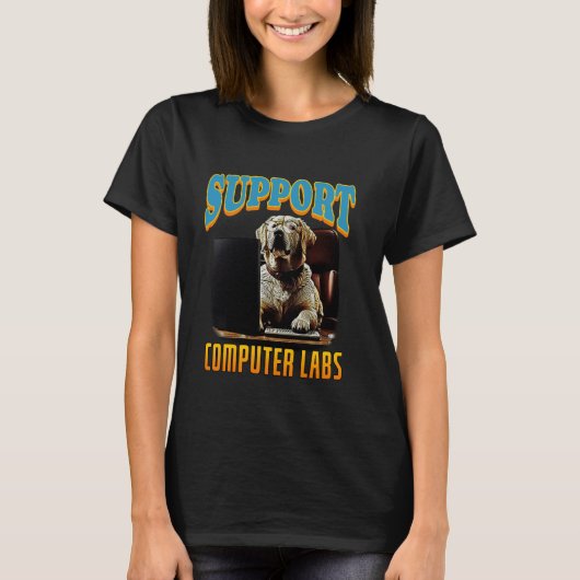 Support Computer Labsラブラドール取得コンピュータ Tシャツ (正面)