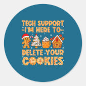 Support Cookies Delete Here I'm Tech ラウンドシール (正面)