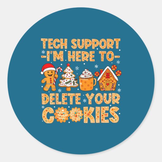 Support Cookies Delete Here I'm Tech ラウンドシール (正面)