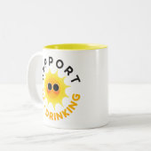Support Day Drinking Funny Sunshine Mug ツートーンマグカップ (正面左)