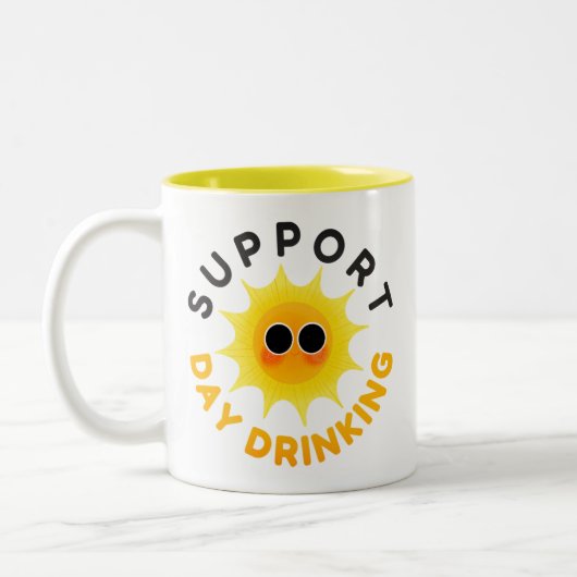 Support Day Drinking Funny Sunshine Mug ツートーンマグカップ (左)