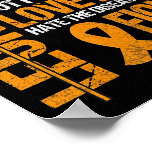 support for Leukemia Awareness orange Ribbon produ ポスター (角)