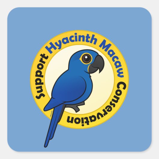 Support Hyacinth Macaw Conservation スクエアシール (正面)