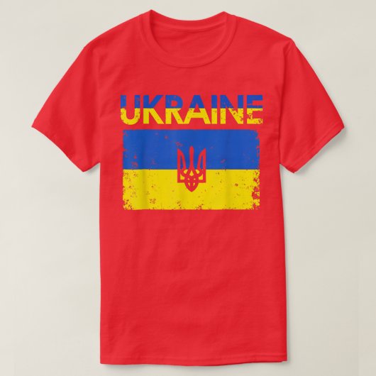 Support I Stand With Ukraine American Ukrainian Fl Tシャツ (デザイン正面)