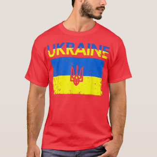 Support I Stand With Ukraine American Ukrainian Fl Tシャツ