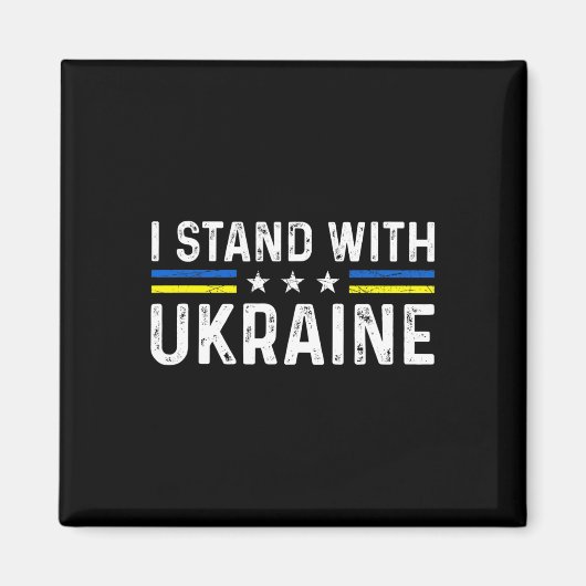 Support I Stand With Ukraine Ukrainian Flag マグネット (正面)