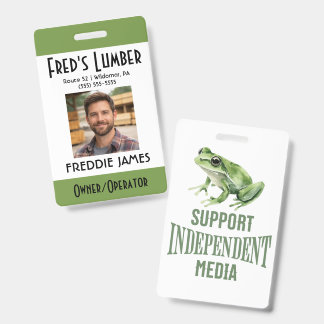 Support Independent Media Frog Name Badge バッジ
