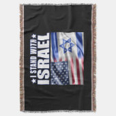 Support Israel I Stand with Israel  スローブランケット (正面縦)