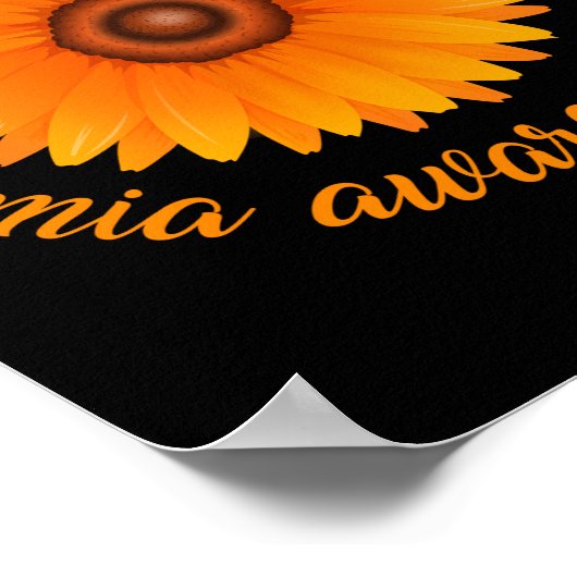 Support Leukemia Awareness Sunflower ポスター (角)