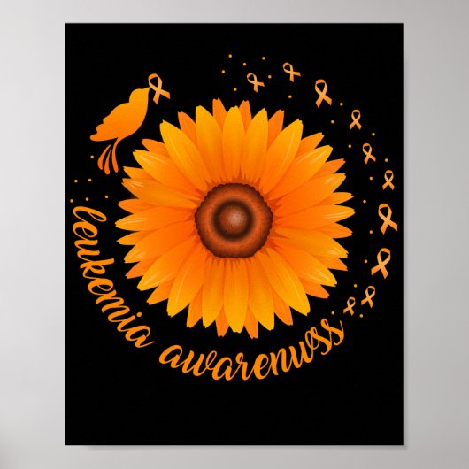Support Leukemia Awareness Sunflower ポスター (正面)