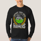 Support Local   Farmer Retro Farming Men Women Far Tシャツ (正面)