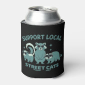 Support Local Street Cat Funny Raccoon Opossum 缶クーラー (缶正面)