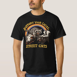 Support local street cats -Raccoon and Opossum Art Tシャツ