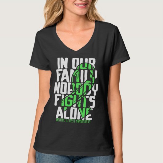 Support Mental Illness Warrior Cute Family Disease Tシャツ (正面)