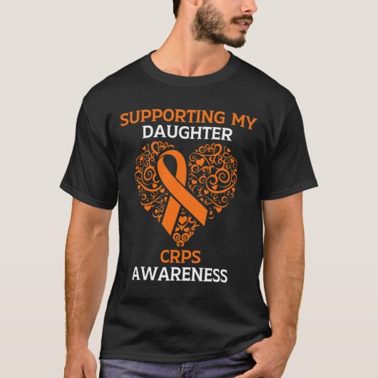 Support My Daughter Rsd Crps認識度Orange R Tシャツ (正面)