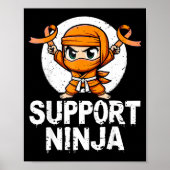 Support Ninja Multiple Sclerosis Awareness Orange  ポスター (正面)